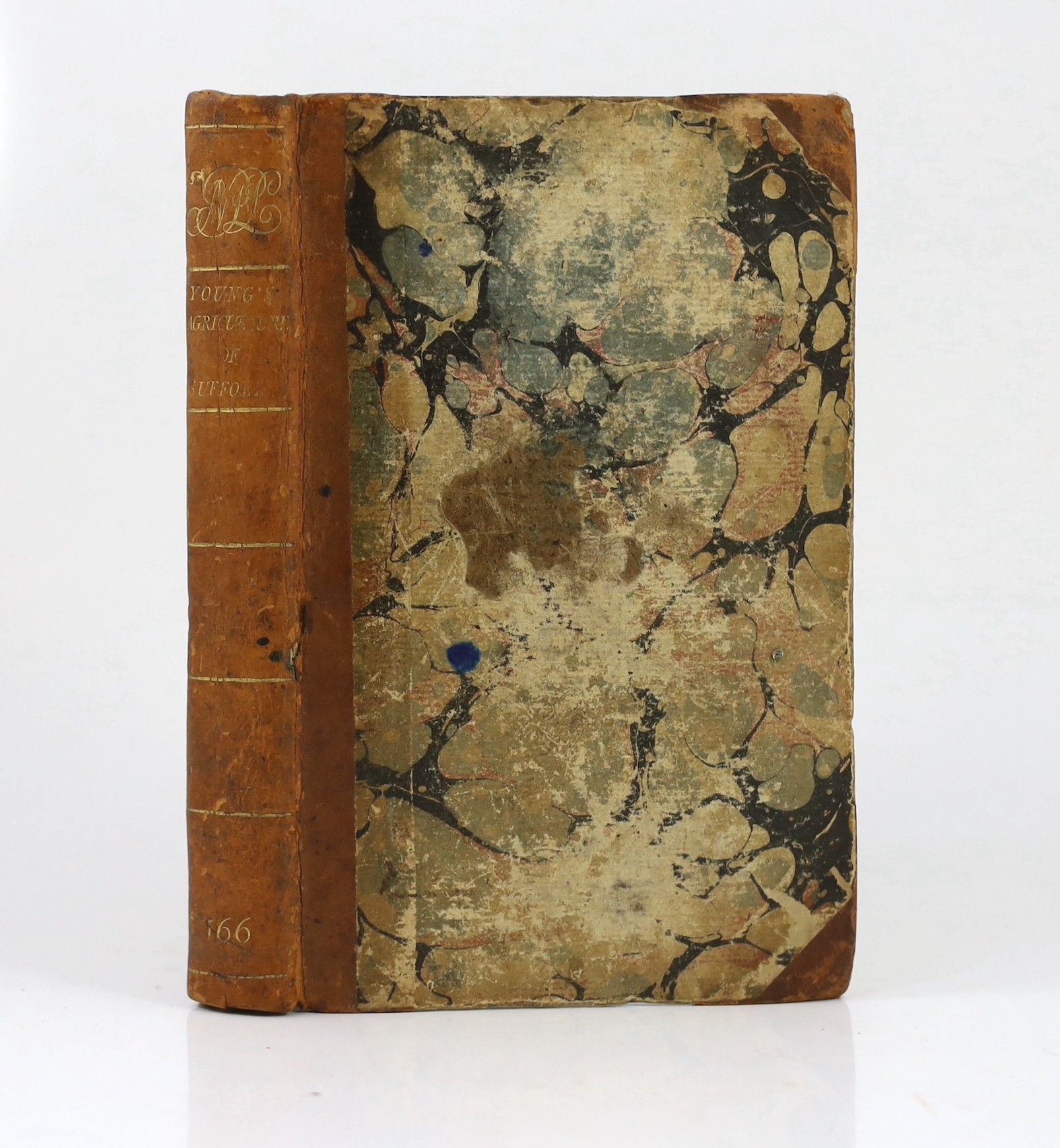 SUFFOLK: (Young, Arthur) General View of the Agriculture of the County of Suffolk ... (2nd edition). folded and hand-coloured map, 2 folded plates, half title; contemp. half calf and marbled boards, gilt-ruled and letter